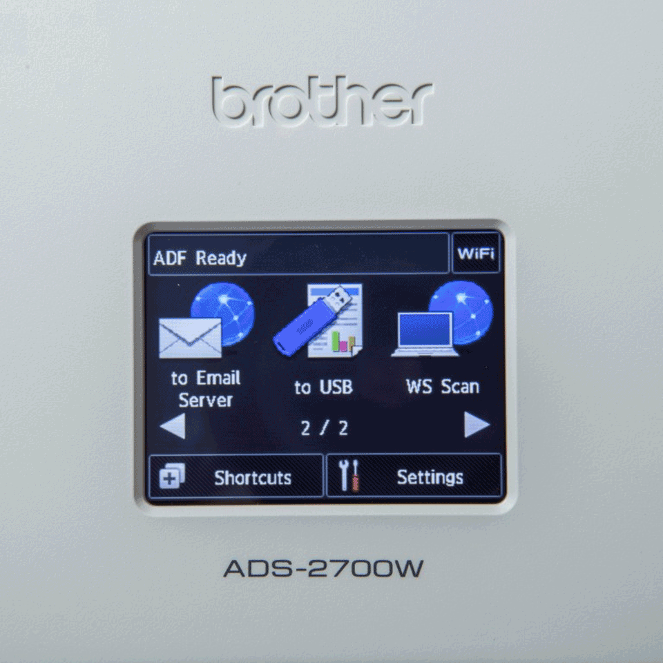 Brother ADS-2700W bezvadu, vadu tīkla galda skeneris 8